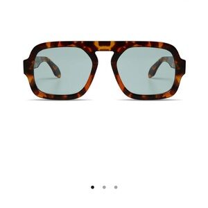 Tortoise Shell Sunglasses with Blue Lenses